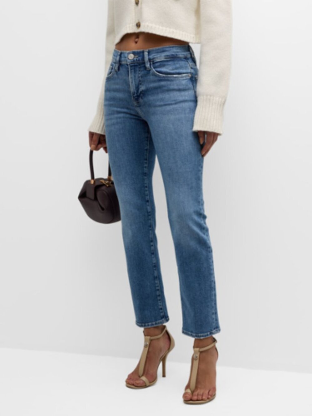 FRAME DENIM LE HIGH STRAIGHT STRETCH ANKLE CROP HIGH RISE KENMORE WASH sz 30